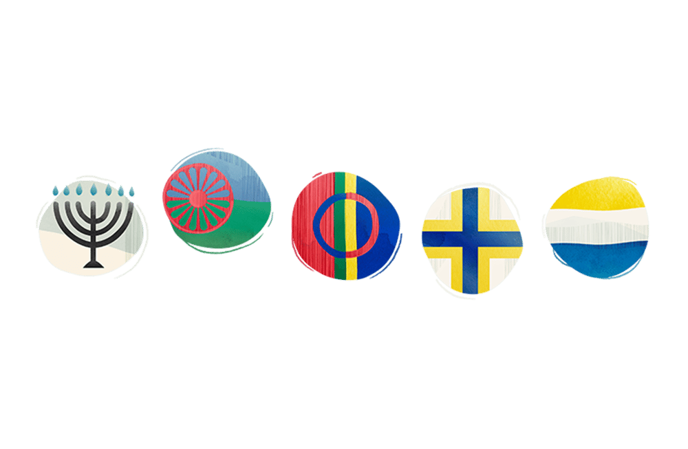 Illustrationer flaggor nationella minoriteter