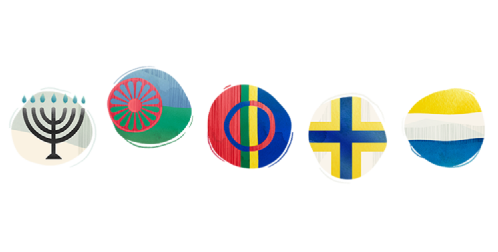 Illustrationer flaggor nationella minoriteter