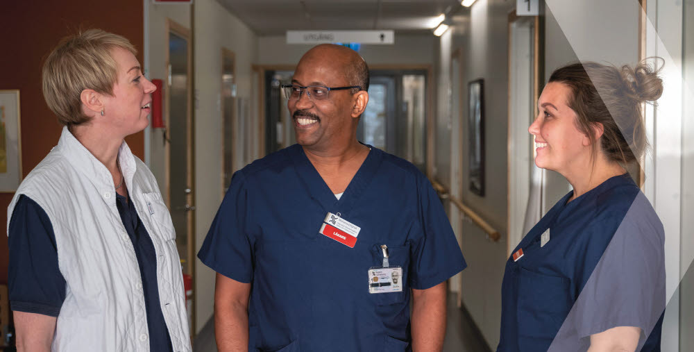 Elin Engström, arbetsterapeut, Mohamed Elghali, allmänspecialist
Nadja Kane, kurator