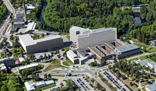 Bilden visar Framtidsbyggets byggprojekt på Gävle fokus. Hus 62 ligger till vänster i bild på den södra tomten.