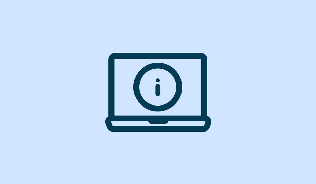 Illustration föreställande en dator med informations-ikon